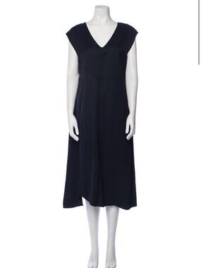 Zero + Maria Cornejo Black V-Neck Midi Dress